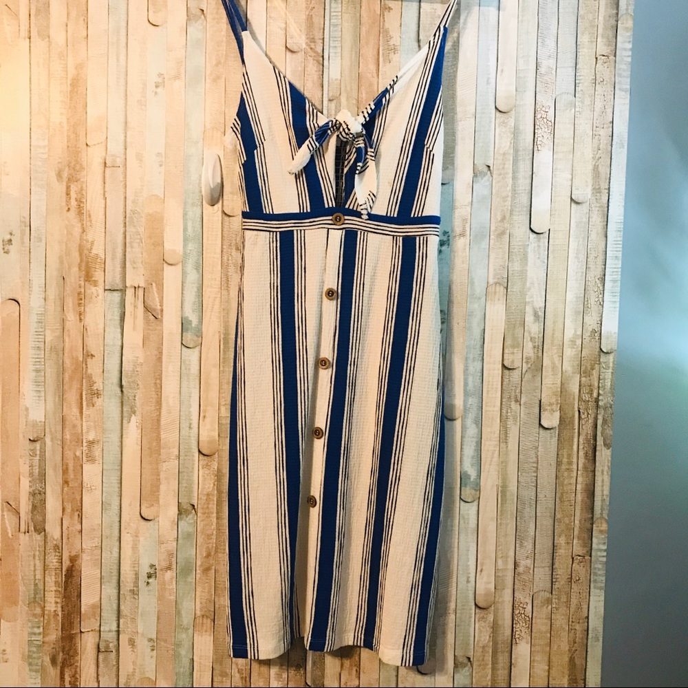 NWT Blue & White Summer Button Down Dress